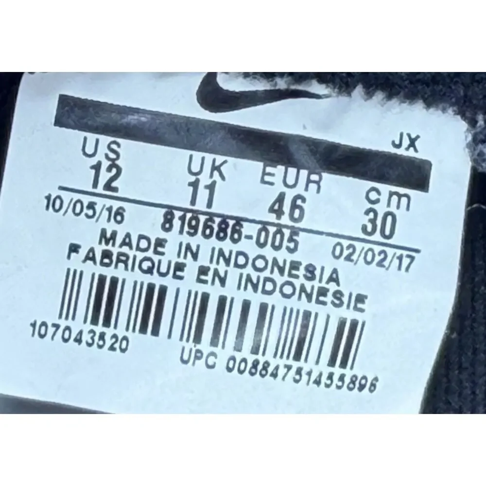 Nike Sock Dart Men’s Size 12 Running Sneakers Shoes Black White 819686-005